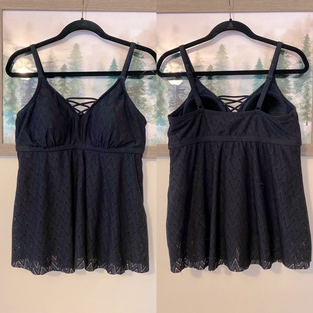 Croft & Barrow Black Tankini Top (14)